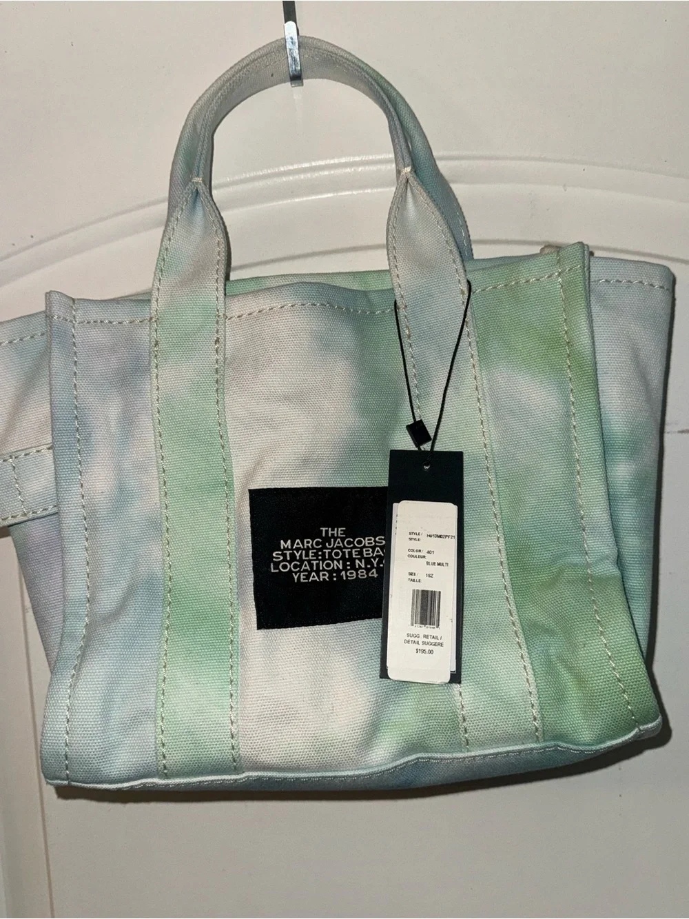 Marc Jacobs The Tote Bag - Mint Tie-Dye Canvas NWT